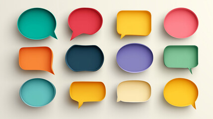 Colorful speech bubbles representing global communication and online chatting