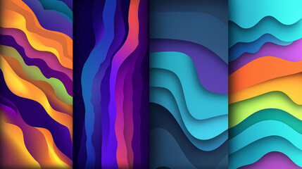 Colorful wavy lines creating an abstract striped background
