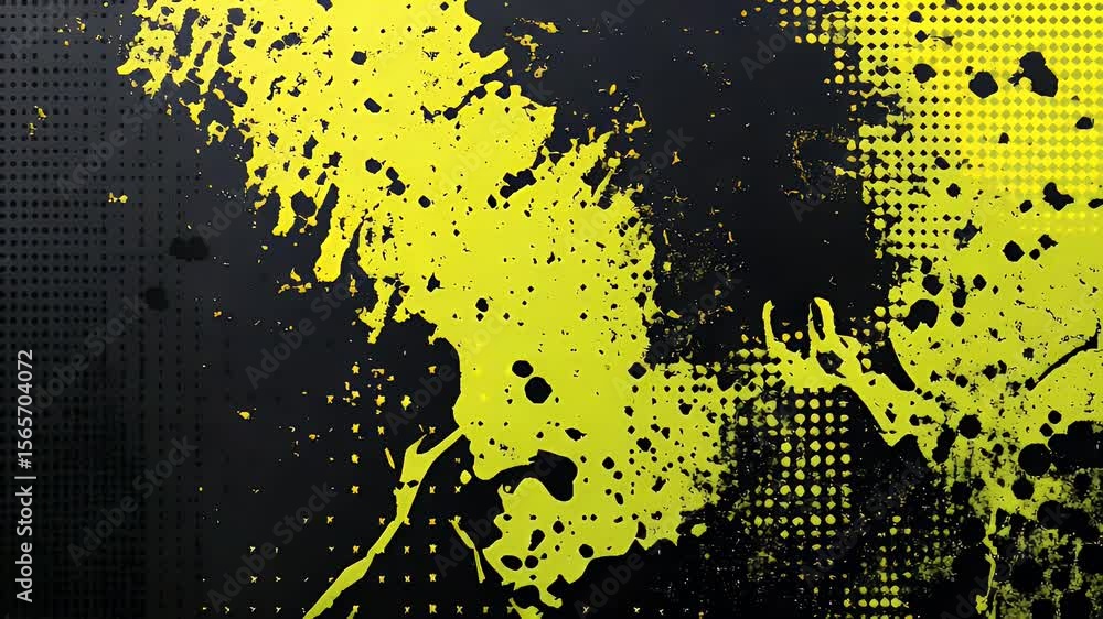 Poster abstract background with dynamic yellow and black colors splash. graphic design with energy and cont