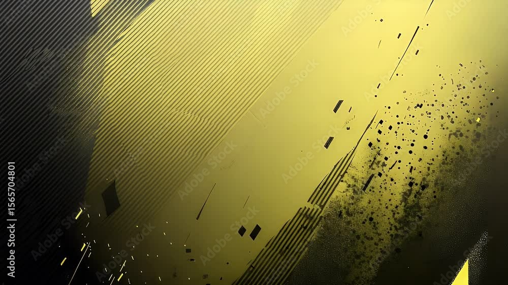 Poster abstract digital art with geometric shapes textures and a gradient color scheme featuring black yell