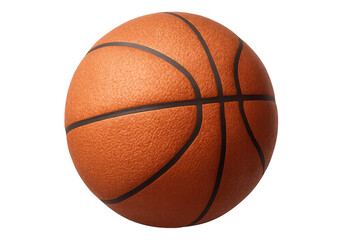 Fototapeta premium Photorealistic 3d rendering of a basketball ball rotating on a transparent background, perfect for sports-related projects