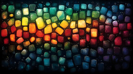 Rainbow colored stone mosaic texture background design