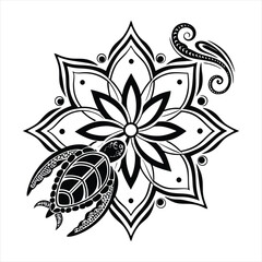 Sacred geometry mandala with the flower of life symbol and dots