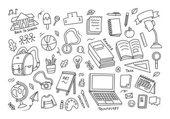 Back to school and education doodle elements