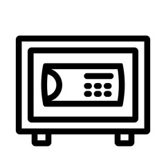 Safe icon – security symbol for amenities in hotel