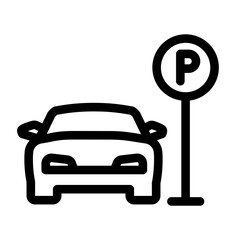 car parking slot icon for hotel amenities