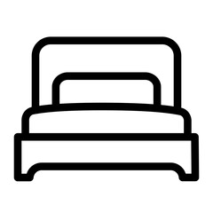 Single-Bedroom Icon – Minimalist Vector Symbol for hotel and real estate apartments