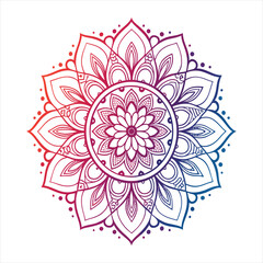 Colorful mandala design with floral elements and intricate patterns