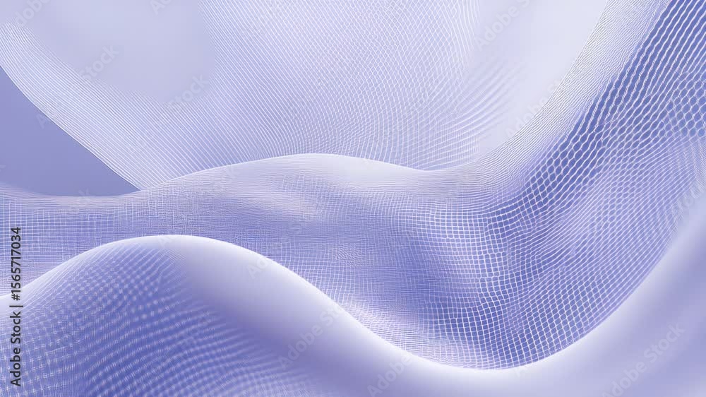 Poster abstract digital landscape of undulating forms in shades of purple and white. pixelated surface with