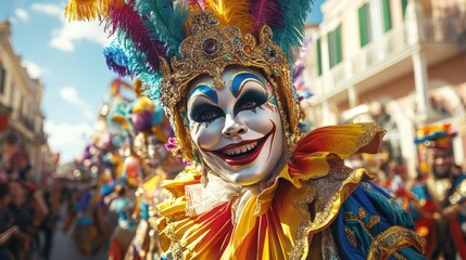 Vibrant Carnival Mask, Colorful Celebration