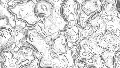Abstract design of topographic contour lines on a clean white background, Designed in vector style, perfect for use in geographic.