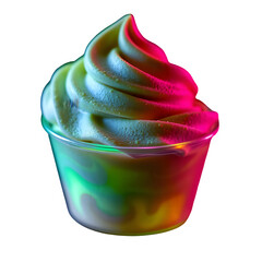 Neon swirl frozen yogurt delicious treat vibrant colors summer vibes