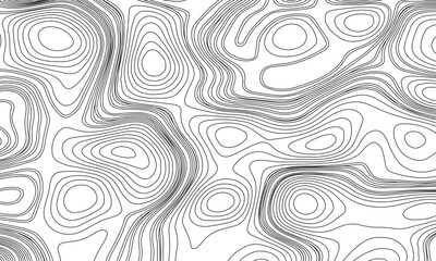 Abstract design of topographic contour lines on a clean white background, Designed in vector style, perfect for use in geographic.