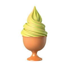 Creamy lime soft serve ice cream in elegant cup delightful treat summer vibes