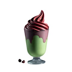 Indulge this creamy dreamy swirl of chocolate and pistachio ice cream delightful treat