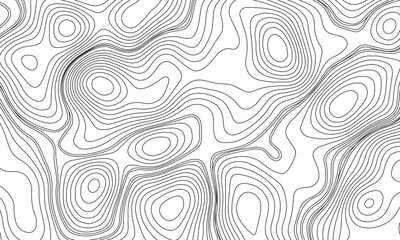 Abstract design of topographic contour lines on a clean white background, Designed in vector style, perfect for use in geographic.