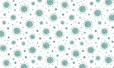 Teal Virus and Bacteria Pattern - Abstract Science Seamless Background