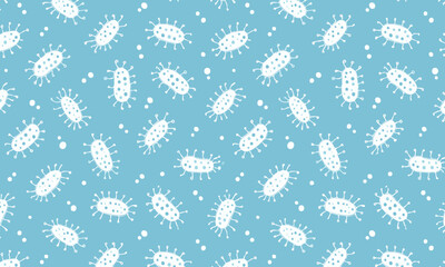 Cute Doodle Germs and Sun Pattern - Abstract Kids Science Background