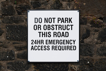 Private parking sign 24 hour access required
