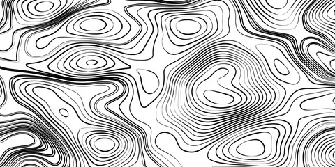Abstract design of topographic contour lines on a clean white background, Designed in vector style, perfect for use in geographic.