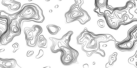 Abstract design of topographic contour lines on a clean white background, Designed in vector style, perfect for use in geographic.