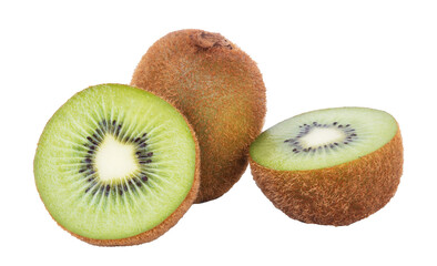 fresh kiwi fruit on white background isolated