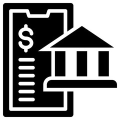 Online banking icon for accounting and finance business, website, application, printing, document, poster design, etc