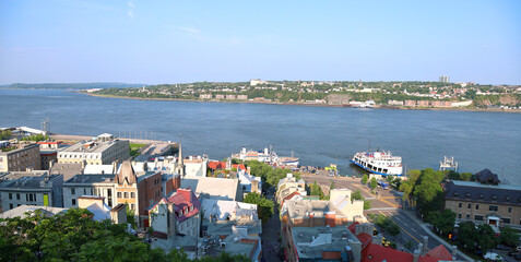 Summertime in Quebec City, Canada: Looking over the old downtown area.