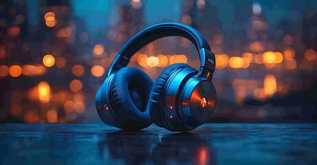 Headphones on the Town A Nighttime City Vibe