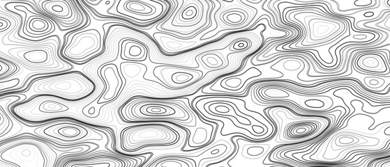 Abstract design of topographic contour lines on a clean white background, Designed in vector style, perfect for use in geographic.