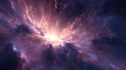 Cosmic Explosion: Vibrant Nebula Formation in Deep Space