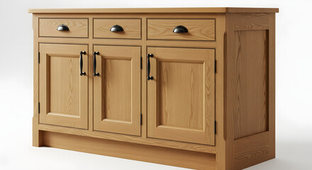 Classic Oak Wooden Sideboard Elegant Storage Solution for Home