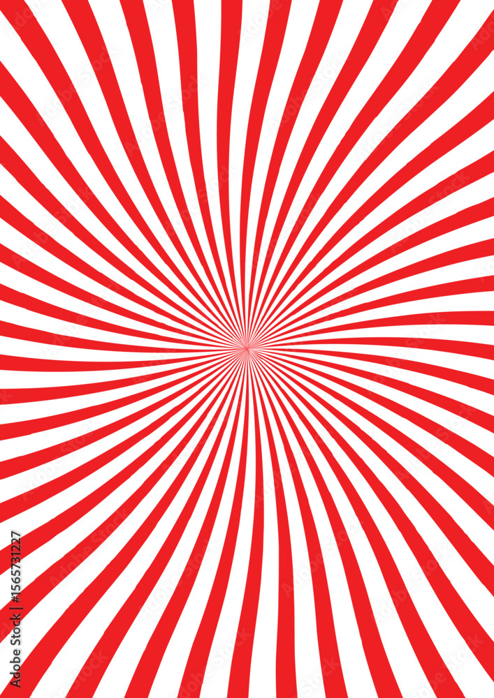 Aufkleber sunburst background design in red color with portrait mode
