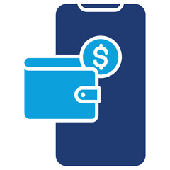 Digital Wallet Flat Blue Icon
