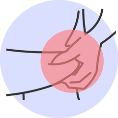 Person squeezing fat located in the abdominal region