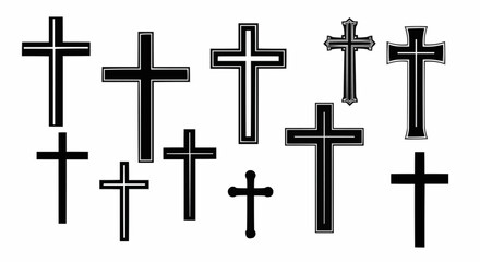 Cross on black