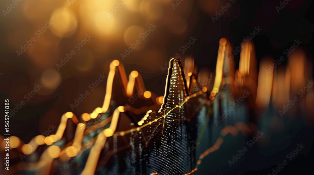 Poster abstract financial symbols with digital network background create dynamic representation of market t