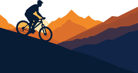 Obraz premium silhouette-of-a-mountain-biker--active-outdoor-lif (1)_processed.eps