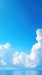 A breathtaking view of a cloudless blue sky, vibrant and intense, stretching to the horizon Perfect for travel, weather, or nature-themed projects , bright, unlimited, hopeful