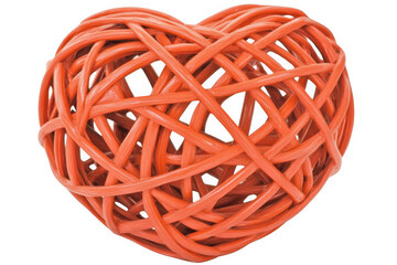 Heart Shape Made Of Intertwined Orange, Crafted Heart And Love Theme