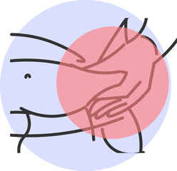 Person squeezing belly fat over jeans