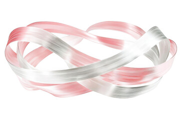 Abstract Pink And White Ribbon Weaves And Connects With Artistic Swirls