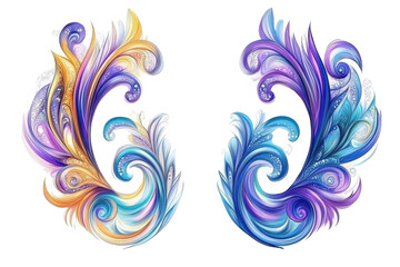 Discover Abstract Fluid Art Designs, Colorful Ornament Illustration with Dreamy Swirl