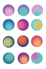 Vectores circulares con dregradado interior con dos colores  