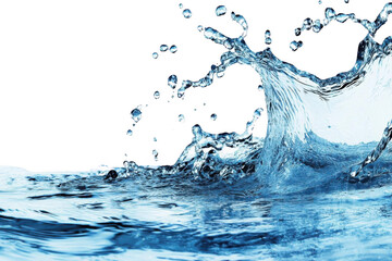 Water Motion, Blue Splash Creates Dynamic Abstract Concept with Water Drops