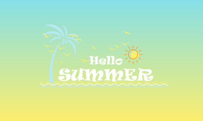 Hallo summer illustration background vector