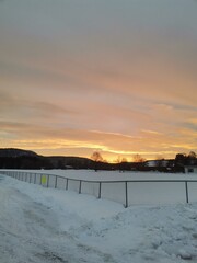 sunrise over snow