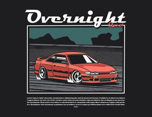 retro vibes 90s car vector illustration for tees