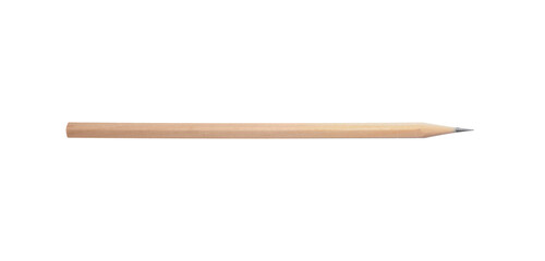 One graphite pencil isolated on white. School supply