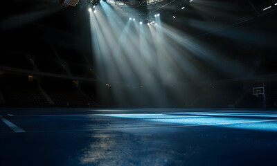 Empty arena spotlight lighting